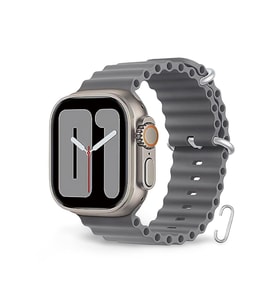 Cosmostech Akıllı Saat Watch için Uyumlu 42MM 44MM 45MM 49MM 1/2/3/4/5/6/se/7/8/ultra Akıllı Saat Silikon Kordon ve Kayışı Açık Gri