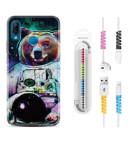 Huawei P20 Lite Mate 10 20 Lite Pro P40 Lite KılıfKablo Koruma Spiral Silikon Astronot Panda 1755