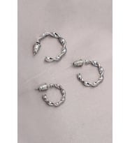 Burgu Model Gümüş Metal Küpe Seti 5886