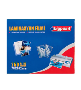 Bigpoint Laminasyon Filmi 78x102mm 125 Mikron 100'lü Kutu