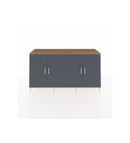 Kronos Konsol 6 Raflı 4 Kapaklı 176x59x99 Çam-Antrasit