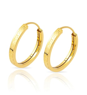 Eşe Yıldönümü Hediyesi Versage 14 Ayar Altın Küpe 3 cm. Çaplı