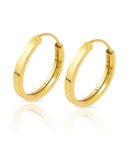 Eşe Yıldönümü Hediyesi Versage 14 Ayar Altın Küpe 3 cm. Çaplı
