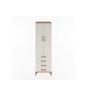 Hyperion Dolap Tek Raflı 4 Çekmeceli Tek Askılı 60x44x195 Çam-Aytaşı