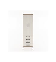 Hyperion Dolap Tek Raflı 4 Çekmeceli Tek Askılı 60x44x195 Çam-Aytaşı