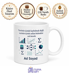 Veri Bilimcisine Hediye Big Data İstatistik Makine Öğrenimi Baskılı Kupa Bardak