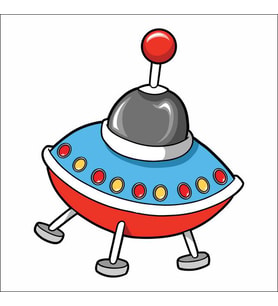 Ufo Sticker Duvar Sticker 30x30 CM
