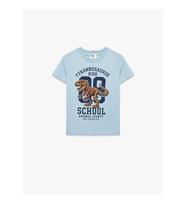 Koton Dinozor Baskılı Mavi Erkek Çocuk T-Shirt 6SKB10405TK