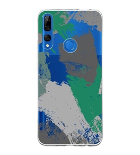 Huawei Y9 Prime 2019 Uyumlu Kapak Brush Stroke Tasarımlı Şeffaf Silikon Kılıf
