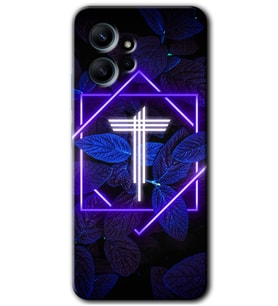 Redmi Note 12 4G Kılıf HD Desen Baskılı Kılıf - Dark Neon Yaprak T Harfi