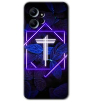 Redmi Note 12 4G Kılıf HD Desen Baskılı Kılıf - Dark Neon Yaprak T Harfi