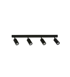 Rsylight Metal Modern Spor 4 Lü Siyah  Mafsallı Led Spot Avize Günışığı Ampullü