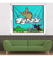 The Finger Tarot Hareket Leke Tutmaz Kadife Dokulu Kumaş Duvar Örtüsü Duvar Halısı Tapestry (Mavi)