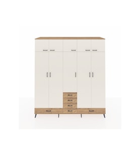 Kronos Dolap 6 Raflı 6 Çekmeceli 4 Askılı 220x59x243 Çam-Aytaşı/Çam