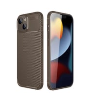 Apple İphone 14 Kılıf Auto Focus Karbon Kapak - Kahverengi