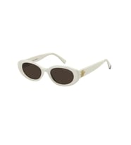 Tommy Hilfiger TH 2344/S/US SZJ 70 Kadın Güneş Gözlüğü – Ivory Eco Asetat Oval Çerçeve Kahverengi Cam UV400 Koruma