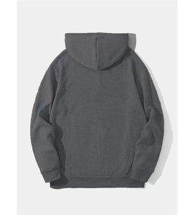 Erkek Düz Kapüşonlu Sweat - Füme