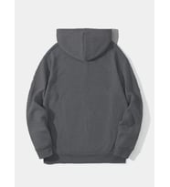 Erkek Düz Kapüşonlu Sweat - Füme