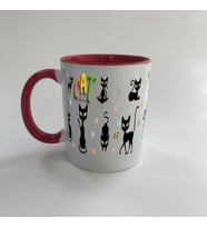 Cat Love Baskılı Kırmızı Mega Kupa