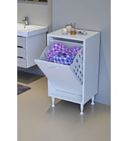 Eliusta Sare 45 cm Beyaz Sepetli Banyo Dolabı,Mutfak Dolabı 45x75x32,5 cm Oyuncak Sepeti Çok Amaçlı Dolap