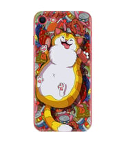 Apple iPhone 5 6 7 8 Plus Se XR Kılıf Desemli Silikon Tombul Kedi 1739