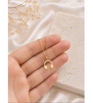 Kişiye Özel Kulaklık Figürlü Kolye 925K Gümüş (Gold)