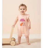 Kız Bebek Şemsiyeli Sincap Baskılı Salopet - 6-9 AY / PEMBE