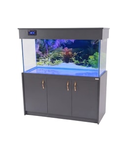 Kanki Pet 150x50x60 cm 450 Lt Antrasit Gri MDF Mobilyalı Dijital Göstergeli Akvaryum
