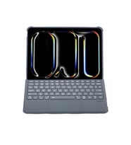 Apple T5510d iPad Pro 13 (2024) Kılıf Palermo Ledli Klavyeli Standlı Tablet Kılıfı - Siyah