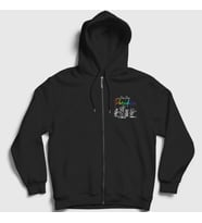 Presmono Unisex Siyah Paradise Coldplay Fermuarlı Kapüşonlu Sweatshirt 471370tt