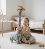 Büyük Boy Peluş Zürafa – Yumuşak ve Uzun Boy Oyuncak (Kahve-Leopar)