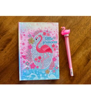 Princess Flamingo Temalı Defter ve Jel Kalem Seti