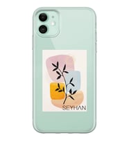 Apple Brush Leaf Tasarımlı Şeffaf Telefon Kılıfı