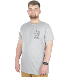 Mode XL Büyük Beden T-Shirt Bisiklet Yaka Work 22179 Grimelanj