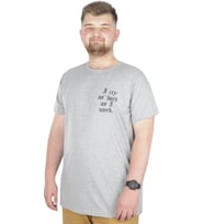 Mode XL Büyük Beden T-Shirt Bisiklet Yaka Work 22179 Grimelanj