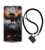 Samsung Note 3 4 5 8 9 20 Ultra 10 Lite Kılıf Boyun Askılı Silikon Ateş Kartalı 1766