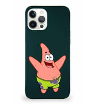 Apple iPhone 12 Pro Max Soft Premier Kapak Patrick Yıldız Tasarımlı Silikon Kılıf - Yeşil (Şeffaf)