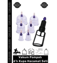 #Hacamat Profesyonel Vakumlu Hacamat Terapi Pompalı Hijyenik Kaliteli Hacamax 6 Adet Kupa Seti
