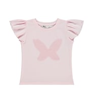 Civil Girls Kelebek Nakışlı 2-5 Yaş Tişört - Pembe
