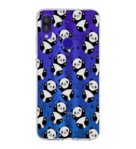Xiaomi Redmi Note 7 Pro Uyumlu Kapak Panda Tasarımlı Şeffaf Silikon Kılıf