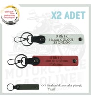 Hız Severlere Özel, İsim Plaka ve 0 Rh (+) Kan Grubu Yazılı x2 Anahtarlık Set, Nar Çiçeği-Beyaz-Ysl (Çok Renkli)