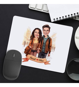 Sevgiliye Hediye Kişiye Özel İstiklal Caddesi ve Aşkımız Karikatürlü Mousepad