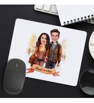 Sevgiliye Hediye Kişiye Özel İstiklal Caddesi ve Aşkımız Karikatürlü Mousepad