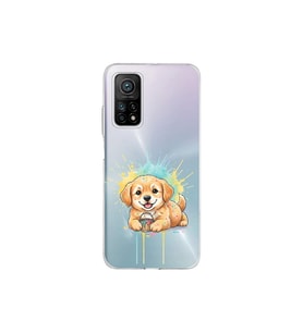 Xiaomi Mi 10t Pro 5g ile Uyumlu Splash Köpek Tasarımlı Şeffaf Silikon Kılıf