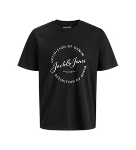 JACK JONES Yazı Baskılı Erkek Tişört 12288377 (Siyah)