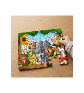 Sevimli Orman Hayvanları Tasarımlı 24 Parça Ahşap Çocuk Puzzle
