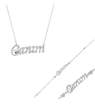 Gümüş Canım Yazılı Kalp Bayan Set