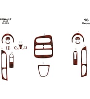 Meriç® Renault Clio 4 Ön Torpido Kaplama Maun 16 Parça 2012-2019 (Maun)