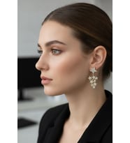Yıldız Model Gold Renk Zirkon Taşlı Küpe 5886