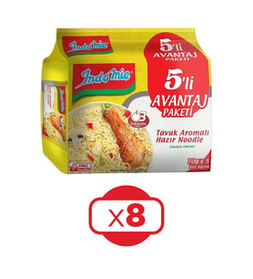 Indomie Hazır Noodle Tavuklu 75gr X 5 Li Avantaj Paket X 8 Adet